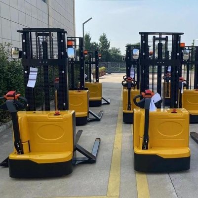 1.5t Professional Material Lifting Equipment Walkie Full Electric Stacker Electric Lifting Workshop Trolley PU Wheel With