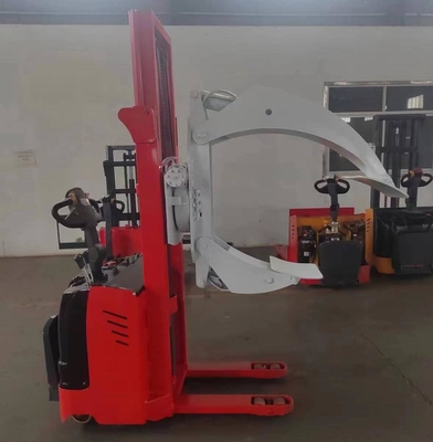 1ton 2ton 4m Electric Forklift Stacker With Clamp Roll Paper Stacker