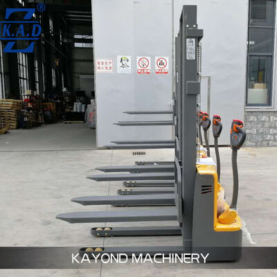PU Wheel Material Electric Pallet Stacker Rated Loading Capacity 1000kg 2000kg Overall Size 3CBM Suitable for Warehouse