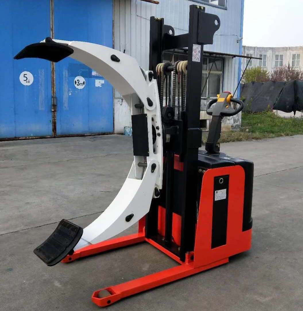 1ton 2ton 4m Electric Forklift Stacker With Clamp Roll Paper Stacker