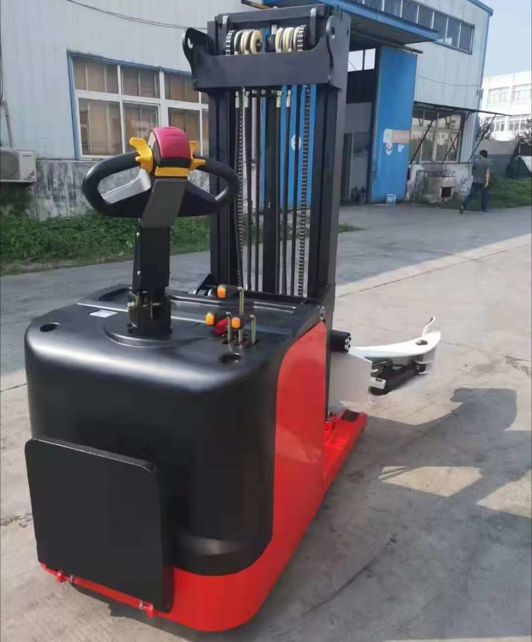 1ton 2ton 4m Electric Forklift Stacker With Clamp Roll Paper Stacker
