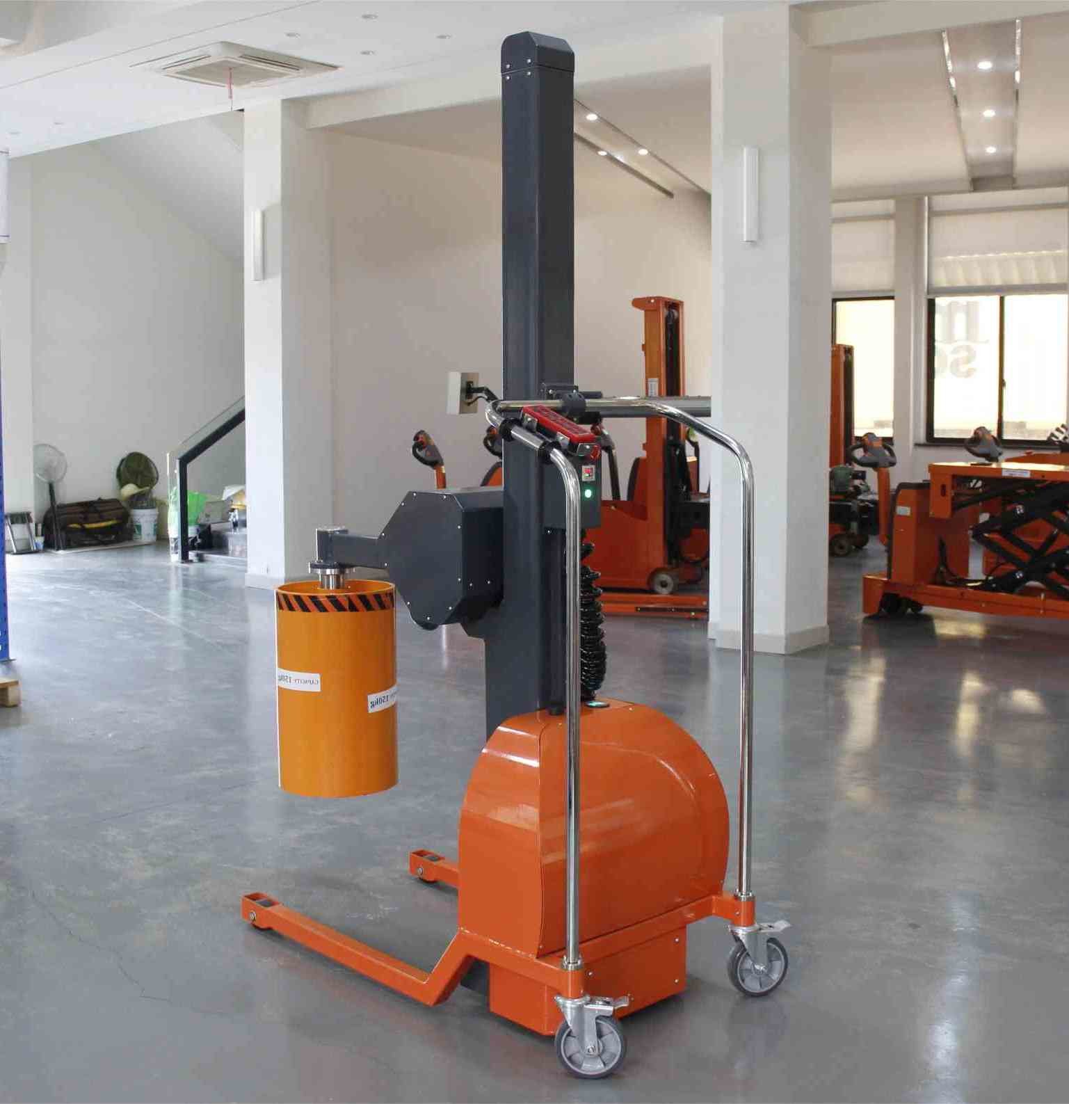 Dc Motor Semi Electric Pneumatic Roll Turner Stacker With 12v/120ah Battery For Small Roll Lifting
